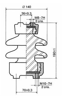 Фарфоровый опорный изолятор ИОС 10-500