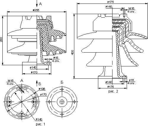 Опорно-штыревой изоляторы ОНШ 20 и 35 кВ